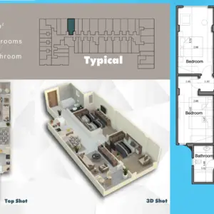 2 Bedroom  (102 m) 3Pyramids Side Touristic Promenade