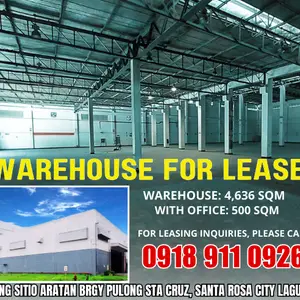 WAREHOUSE FOR LEASE IN SANTA ROSA CITY LAGUNA